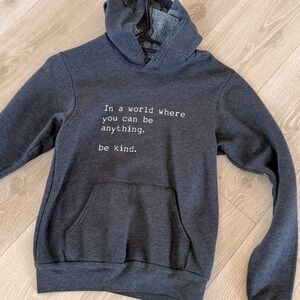 Om&Ah Women’s XS Gray Hoodie with Inspirational Quote